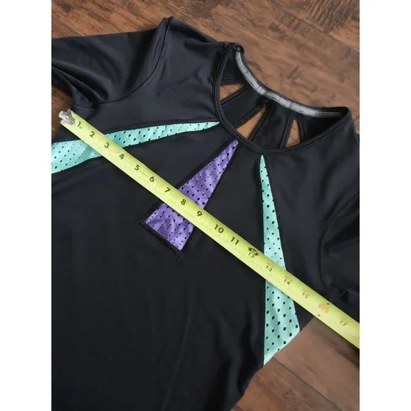 Victoria's Secret Sport Black Long Sleeve Cut Out Design Stretch Shirt Sz XS - Picture 8 of 8